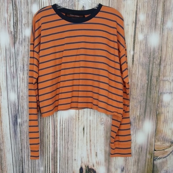 Code x Mode Orange Stripe Crew Neck Long Shirt - Picture 8 of 10